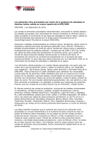 Los alimentos ultra procesados son motor de la epidemia de