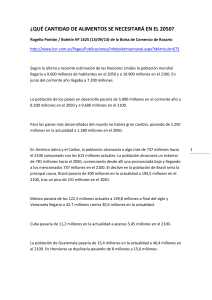 ¿QUÉ CANTIDAD DE ALIMENTOS SE NECESITARÁ EN EL 2050?