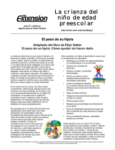 El peso de su hijo/a