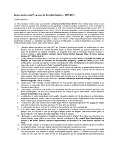 Letter to Parents for School Meal Programs