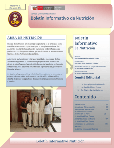 Boletín Informativo de Nutrición Contenido