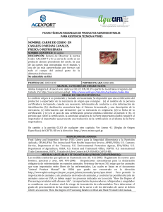 nombre: carne de cerdo en canales o medias canales