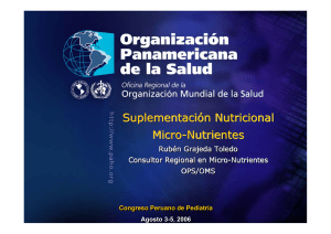 Suplementación Nutricional Micro-Nutrientes