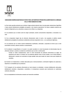 Condiciones higiénico-sanitarias de los puestos de alimentación