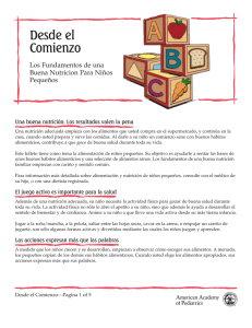 desde el comienzo. fundamentos de una buena nutrición para niños