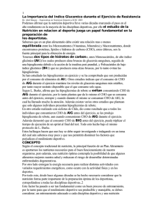 Ejercicio de resistencia e índice de glucemia