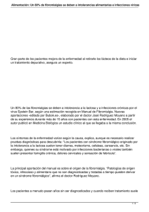 Alimentación: Un 80% de fibromialgias se deben a intolerancias
