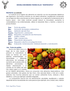 Profr. Angel Rivas Trujano Página [1] PROYECTO: La nutrición La