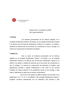 Recomendaci&oacute;n n&deg; 621 - Procuraci&oacute;n Penitenciaria de la Naci&oacute;n