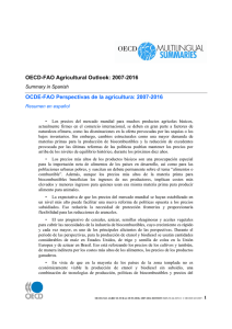 OECD-FAO Agricultural Outlook: 2007-2016 OCDE