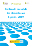 Contenido de sal de los alimentos en España. 2012