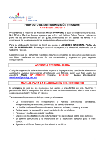 manual de procedimientos para elaboracion de refrigerios