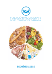 memòria 2015 - Fundació banc dels Aliments Comarques de