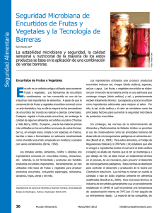 Seguridad Microbiana de Encurtidos de Frutas y Vegetales y la