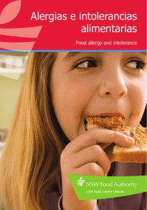 el folleto de alergia e intolerancia alimentaria