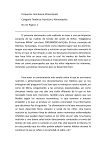 Propuesta: Una Buena Alimentación Categoría Temática: Nutrición