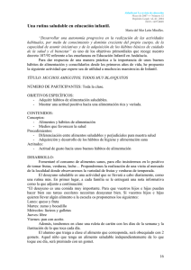 Una rutina saludable en educación infantil.