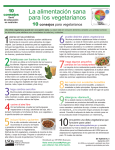8. La alimentación sana para los vegetarianos
