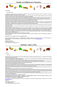 Nutrinfo- La Sabiduria de la Naturaleza Nutriletter- Nature is