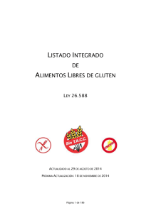 listado integrado de alimentos libres de gluten
