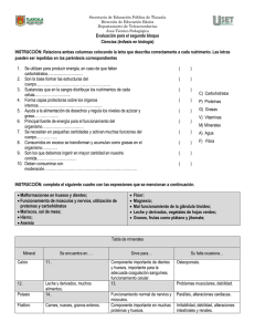 Evaluación para el segundo bloque Ciencias (énfasis en biología