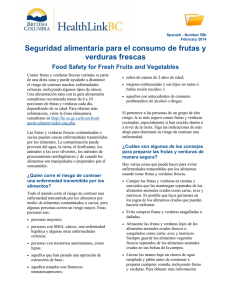 Food Safety for Fresh Fruits and Vegetables