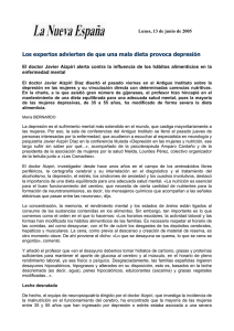 Los expertos advierten de que una mala dieta provoca depresión