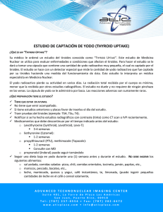 estudio de captaci&oacute;n de yodo (thyroid uptake)