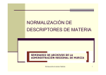 NORMALIZACIÓN DE DESCRIPTORES DE MATERIA