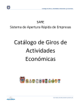 Catálogo de Giros y Actividades Industriales y/o Servicios.