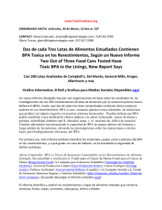 Dos de cada Tres Latas de Alimentos Estudiados Contienen BPA
