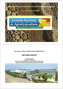 Equipamiento para la producción de alimentos para peces Lic. Juan