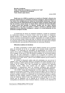 Alimentos locales y ecológicos en el cole