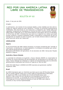 Bol. 60 legislacion - La Red Por una Am&eacute;rica Latina Libre de