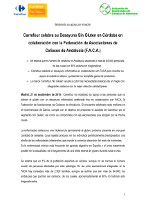 Nota de prensa.- Desayunos SIN GLUTEN Cordoba