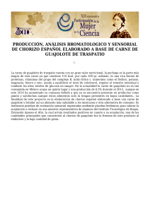 producción, análisis bromatologico y sensorial de chorizo español