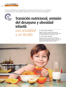 Transición nutricional, omisión del desayuno y obesidad