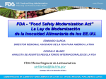 FDA - “Food Safety Modernization Act” La Ley de Modernización de