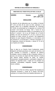 REPÚBLICA BOLIVARIANA DE VENEZUELA NÚMERO Caracas