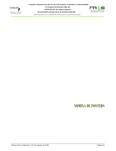nomina de posters - FANUS Foro de la Alimentación, la Nutrición y
