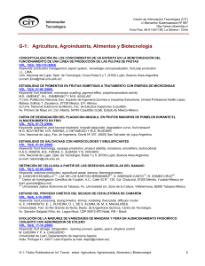 G-1: Agricultura, Agroindustria, Alimentos y Biotecnología