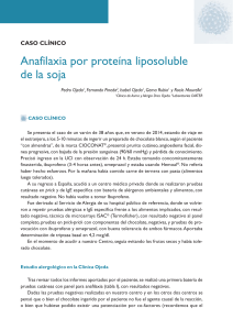 Anafilaxia por proteína liposoluble de la soja