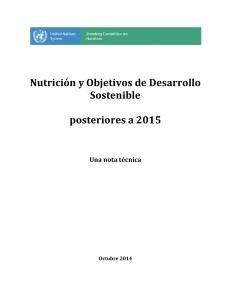 Nutrición y Objetivos de Desarrollo Sostenible posteriores
