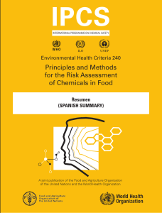 Principles and Methods for the Risk Assessment of Chemicals in Food