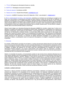 1.- TITULO: El Programa de Alimentación Escolar en Joinville. 2