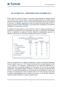 IPC OCTUBRE 2015 – PREVISIONES HASTA DICIEMBRE 2016