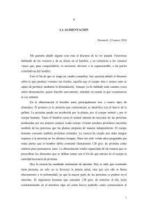 I LA ALIMENTACIÓN Dornach, 23 enero 1924 Me gustaría añadir