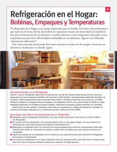 RefrigeraciÃ³n en el Hogar:: Bobinas, Empaques y Temperaturas