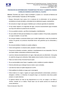 Prevención de enfermedades trasmitidas por agua y alimentos crudos