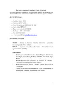 Curriculum Vitae - Universidad Nacional Agraria La Molina